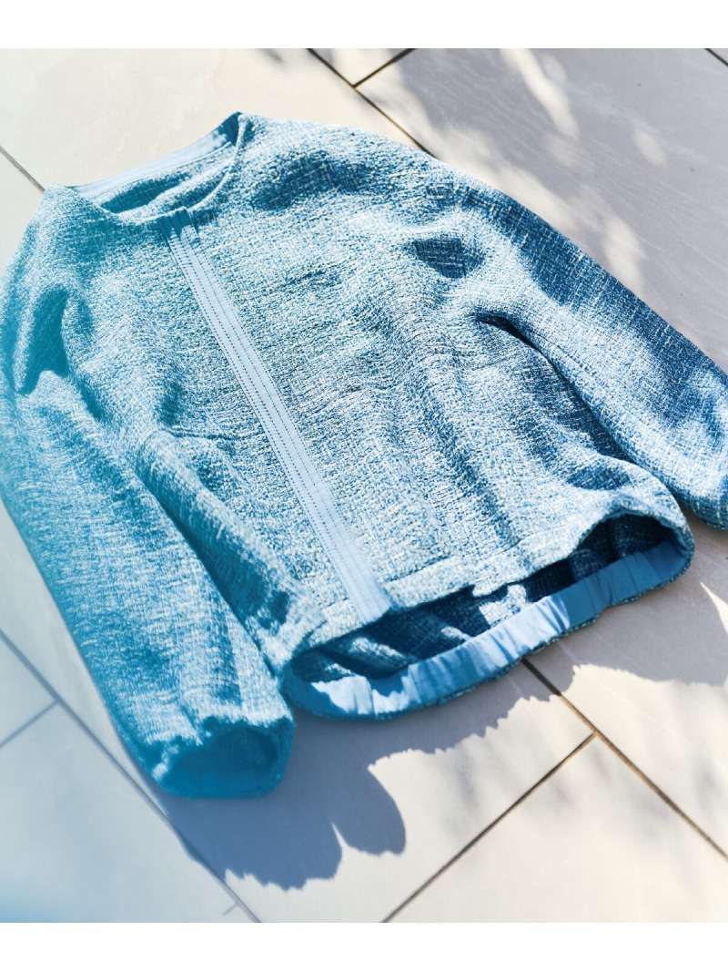 [ TALLサイズ ]Like Denimツイード ブルゾン K.T KIYOKO TAKASE TALL コムサ ジャケット・アウター ブルゾン・ジャンパー ブルー【送料無料】[ Fashion]｜FIVEFOXes ONLINE STORE