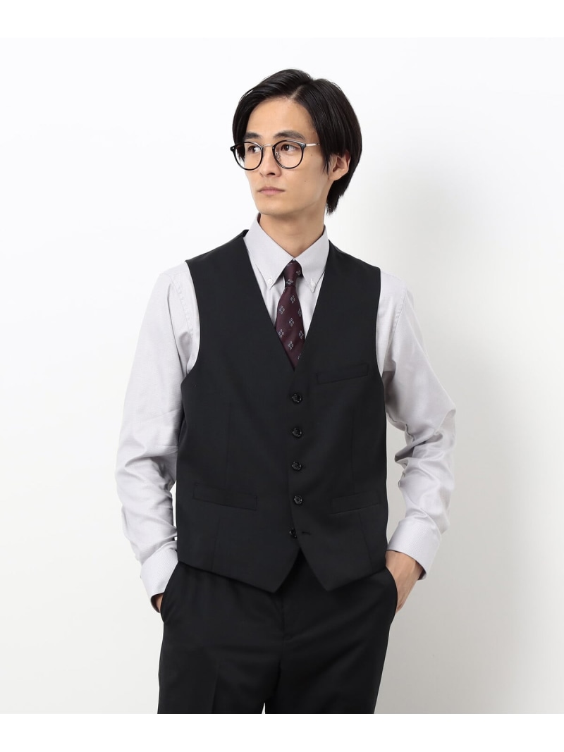 【SALE／10%OFF】【セットアップ対応】ポリエステル ウール ギャバ ベスト COMME CA ISM コムサイズム スーツ・フォーマル スーツベスト ネイビー ブラック【RBA_E】【送料無料】[ Fashion]｜FIVEFOXes ONLINE STORE
