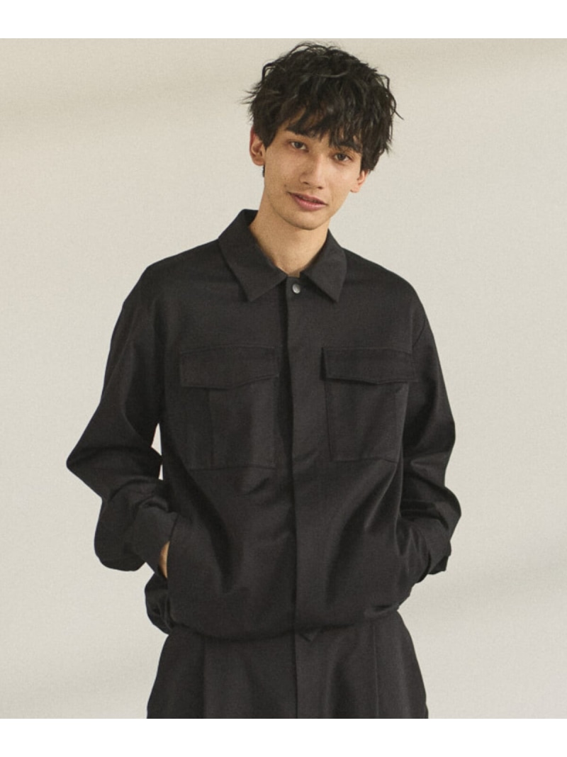 MADE IN JAPAN カネマサ莫大小(株)* COMME CA ISM シャツブルゾン COMME CA ISM コムサイズム ジャケット・アウター ブルゾン・ジャンパー ブラック【送料無料】[ Fashion]