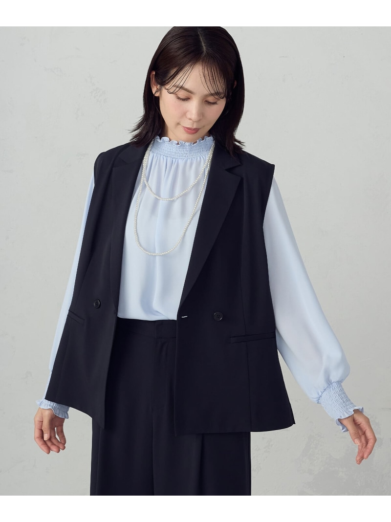 【SALE／10%OFF】【セットアップ対応】ポリエステルツイル テーラードジレ COMME CA ISM コムサイズム トップス ベスト・ジレ グレー ネイビー【RBA_E】【送料無料】[ Fashion]