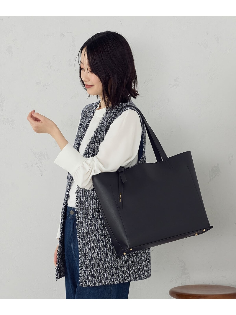 マイコン/経口避妊薬相応う 多役立つことトートバッグ MONO COMME CA コムサイズム 御徒面子 トートバッグ 黒いこと ベージュ【貨物輸送無料】[ Fashion]