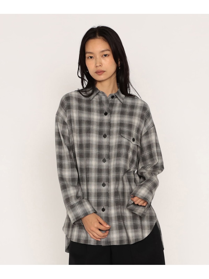 オンブレーチェック シャツ Maison Platinum コムサ トップス シャツ・ブラウス グレー オレンジ【送料無料】[ Fashion]｜FIVEFOXes ONLINE STORE