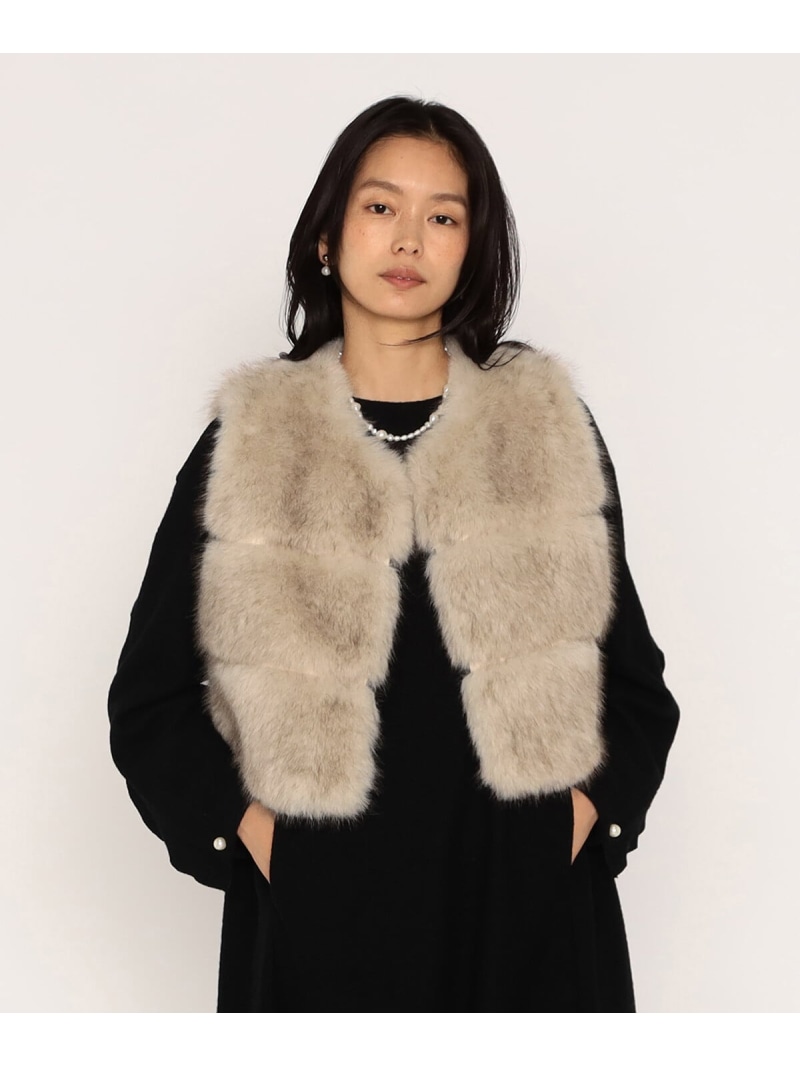 フェイクファー ショートジレ Maison Platinum コムサ トップス より良い・ジレ【貨物輸送無料】[ Fashion]