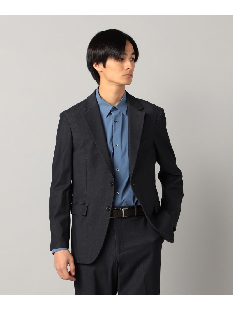 【SALE／10%OFF】【接触冷感】【セットアップ対応】4WAYストレッチデニムライクジャージー テーラードジャケット COMME CA MEN コムサメン ジャケット・アウター テーラードジャケット・ブレザー ネイビー ブラック【RBA_E】【送料無料】[ Fashion]｜FIVEFOXes ONLINE STORE