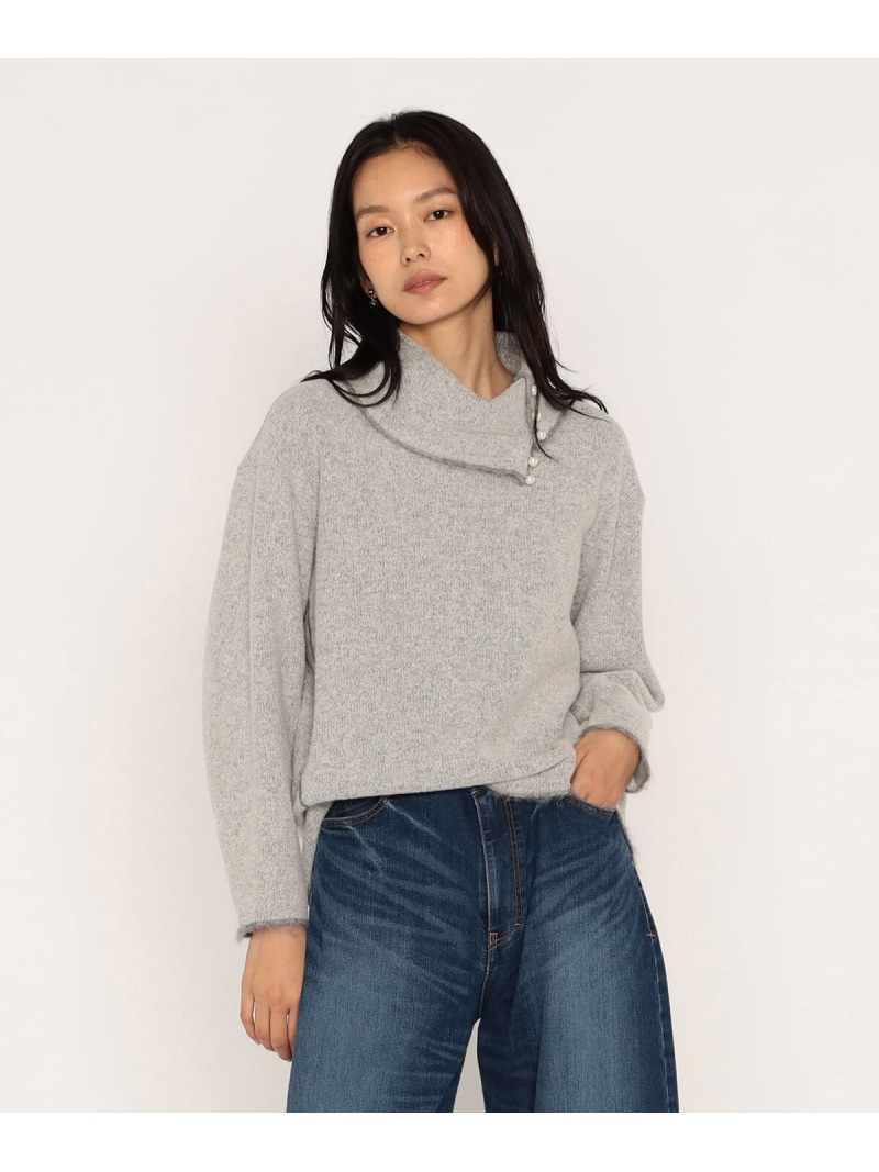 ウールブークレアムンゼン ロールカラープルオーバー Maison Platinum コムサ トップス カットソー・Tシャツ グレー ブラック【送料無料】[ Fashion]｜FIVEFOXes ONLINE STORE