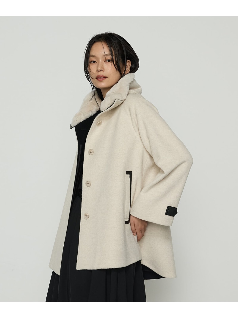【SALE／10%OFF】[ TALLサイズ ] アンゴラウール ・Aラインショートコート K.T KIYOKO TAKASE TALL コムサ ジャケット・アウター その他のジャケット・アウター ブラック ベージュ ブルー【RBA_E】【送料無料】[ Fashion]
