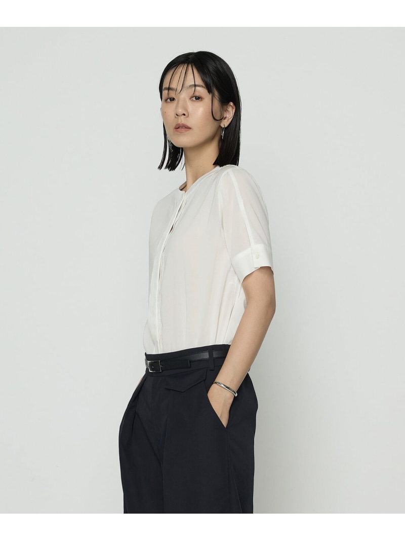 【SALE／40%OFF】[ Sサイズ ] ドライシアーツイル シャツブラウス COMME CA S-SIZE コムサ トップス シャツ・ブラウス ネイビー ホワイト【RBA_E】【送料無料】[ Fashion]｜FIVEFOXes ONLINE STORE