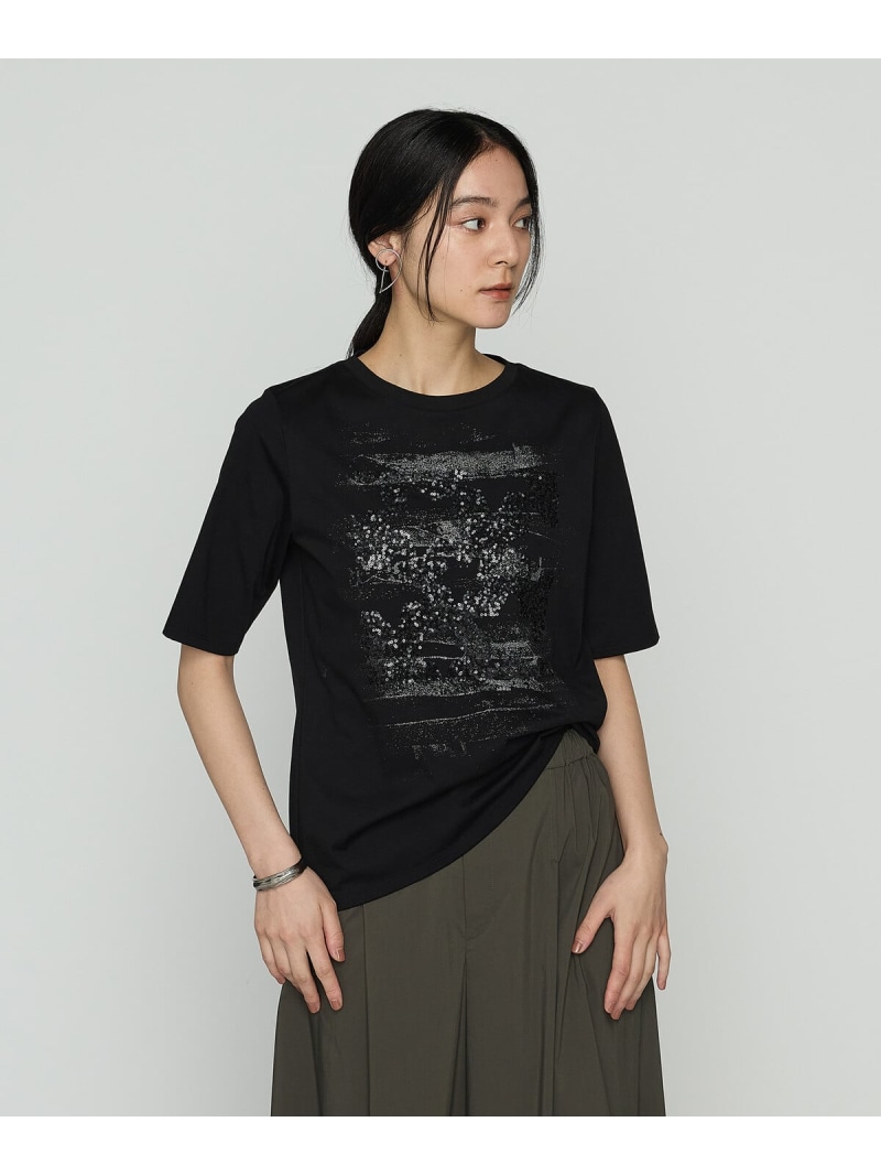 【SALE／19%OFF】プレーティング天竺 星柄Tシャツ Gabardine K.T コムサ トップス カットソー・Tシャツ グレー ホワイト ブラック【RBA_E】【送料無料】[ Fashion]