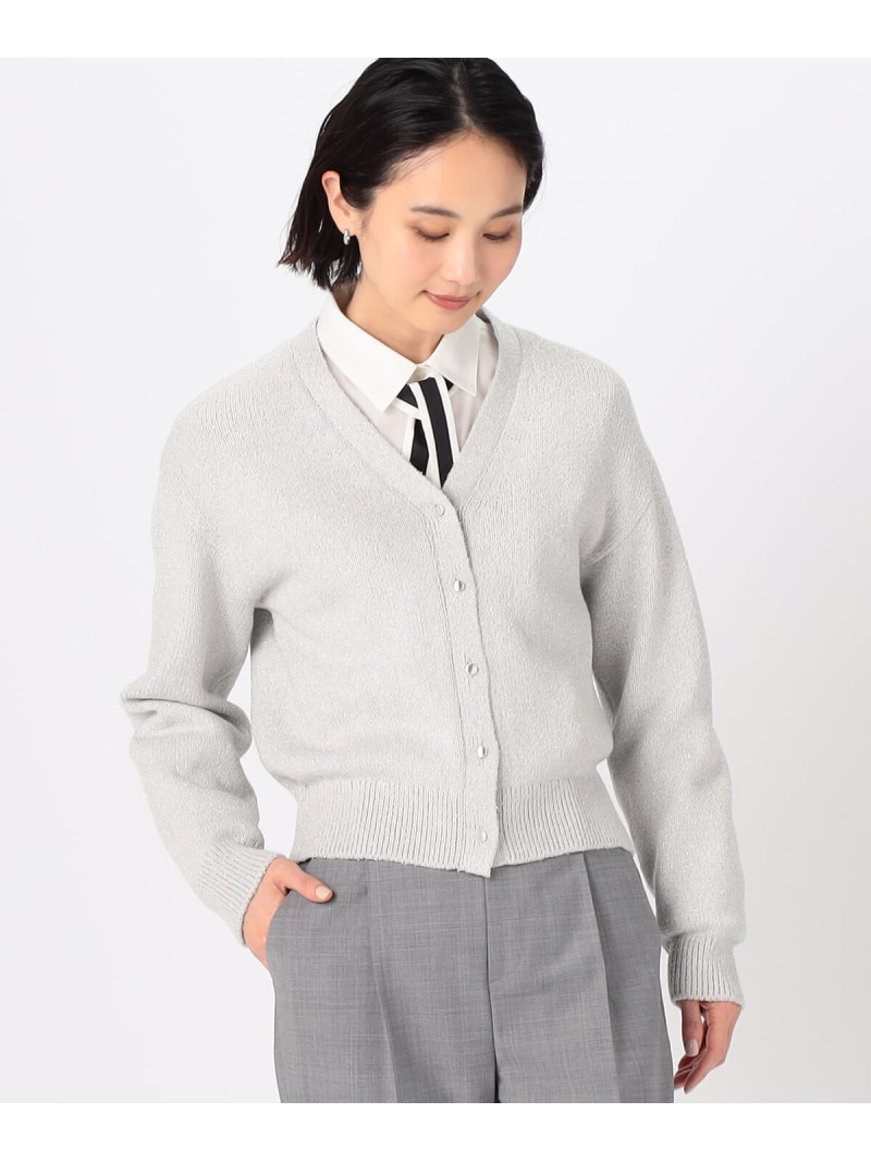 【SALE／50%OFF】ラメブークレー カーディガン COMME CA コムサ トップス ニット ブラック シルバー【RBA_E】【送料無料】[ Fashion]｜FIVEFOXes ONLINE STORE