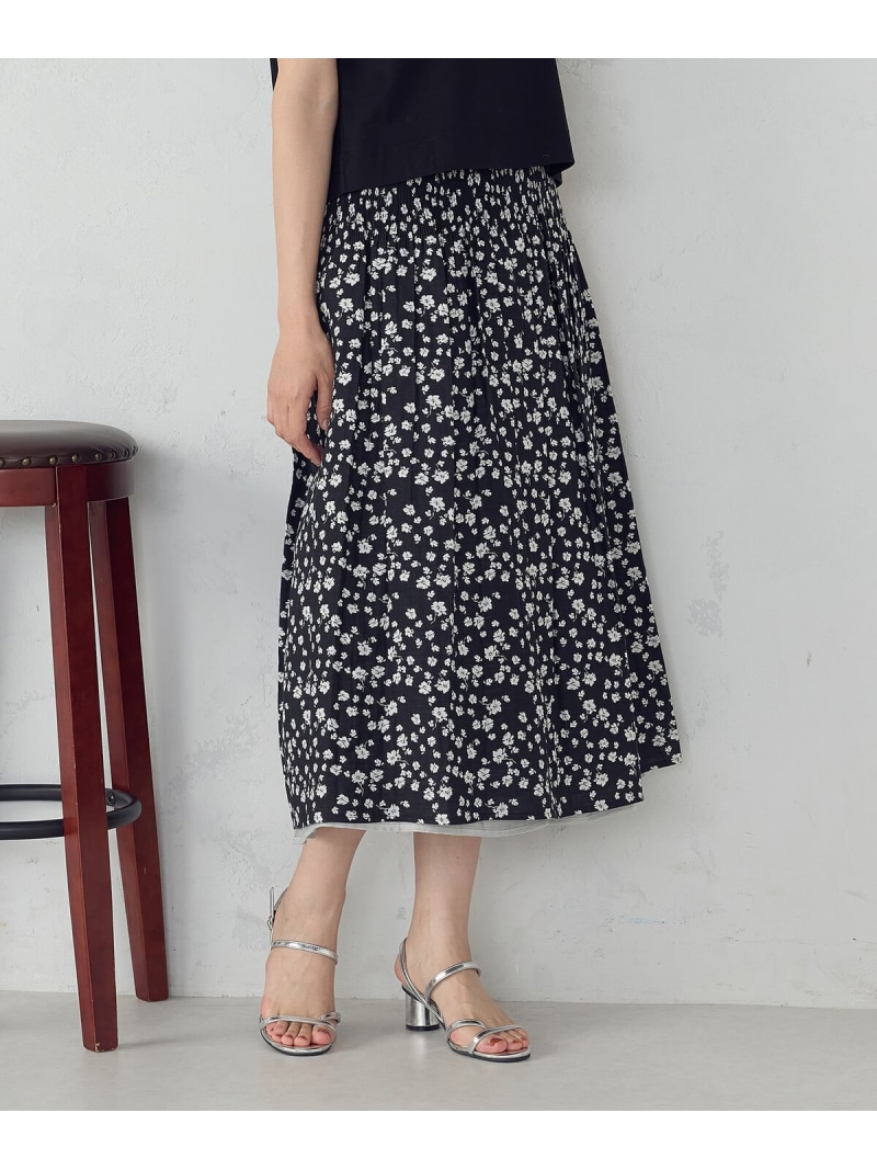 【SALE／10%OFF】【リバーシブル】花柄ジャガードスカート COMME CA ISM コムサイズム スカート ロング・マキシスカート ホワイト ブラック【RBA_E】【送料無料】[ Fashion]
