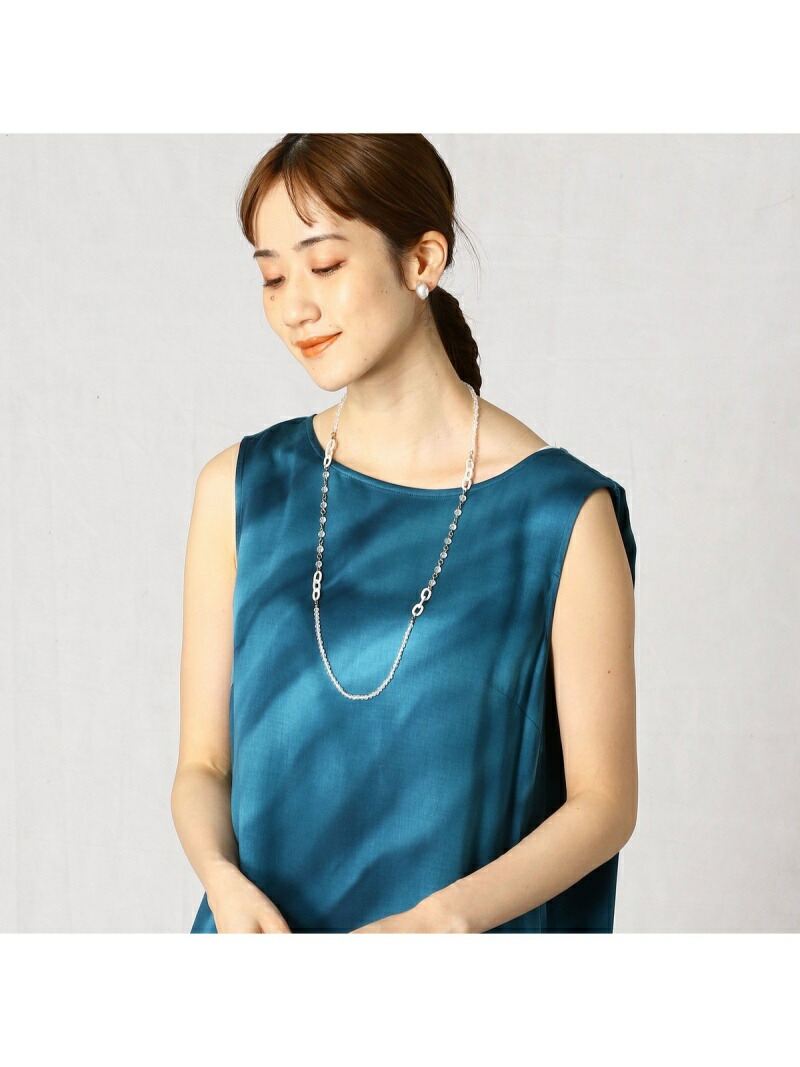 チェーン使い ガラスネックレス Mature Comme コムサイズム Ca