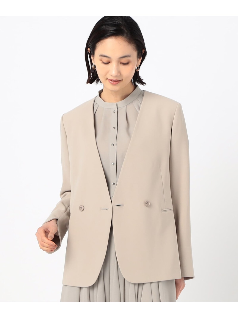 【SALE／50%OFF】[ TALLサイズ ] アチェローザダブルクロス ノーカラージャケット COMME CA TALL コムサ ジャケット・アウター ノーカラージャケット ブルー ピンク【RBA_E】【送料無料】[ Fashion]｜FIVEFOXes ONLINE STORE