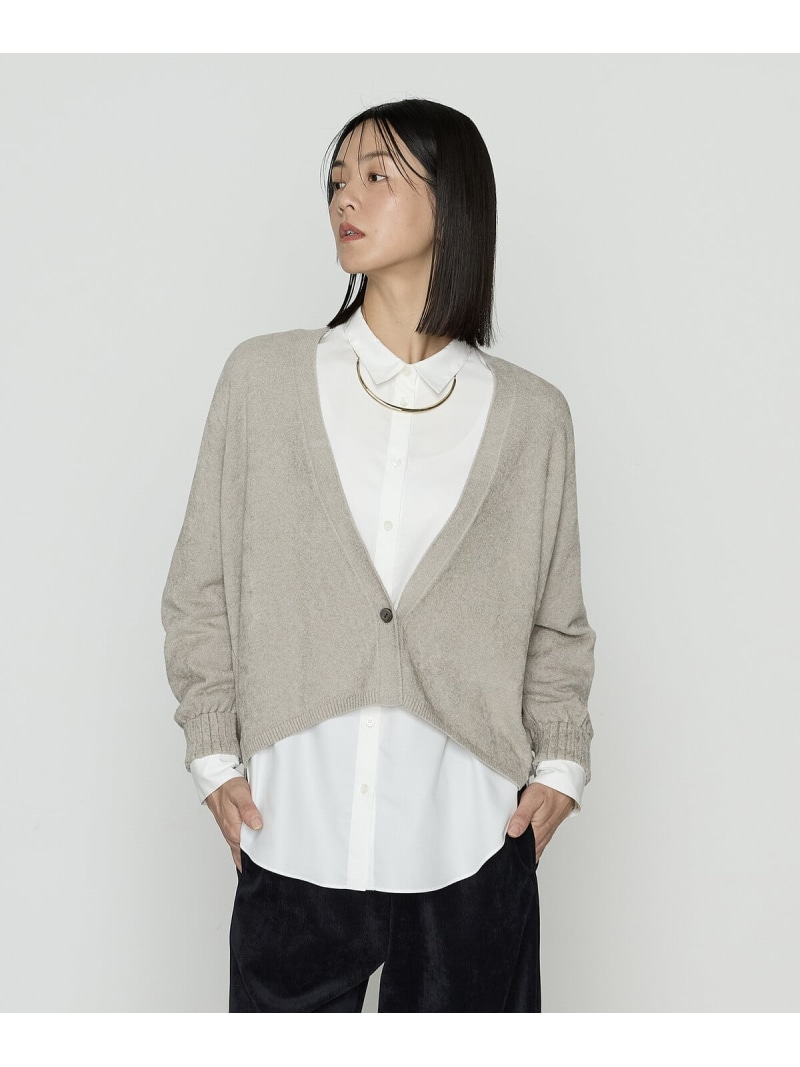 【SALE／43%OFF】ストレッチモール マシュマロニットショートカーディガン Gabardine K.T コムサ トップス カーディガン グレー ブラック【RBA_E】【送料無料】[ Fashion]