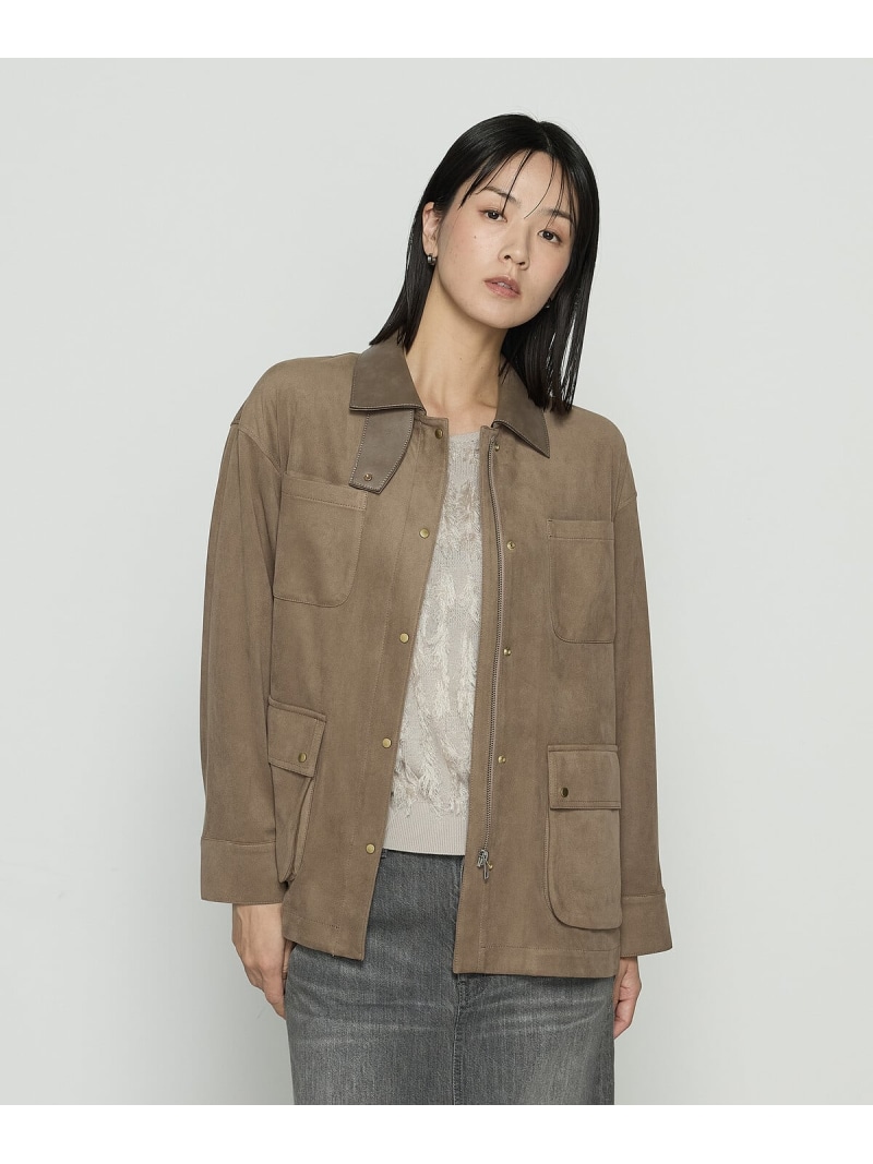 【SALE／50%OFF】ストレッチスエード調 ブルゾン K.T KIYOKO TAKASE コムサ ジャケット・アウター その他のジャケット・アウター レッド ブラック【RBA_E】【送料無料】[ Fashion] 19,800円