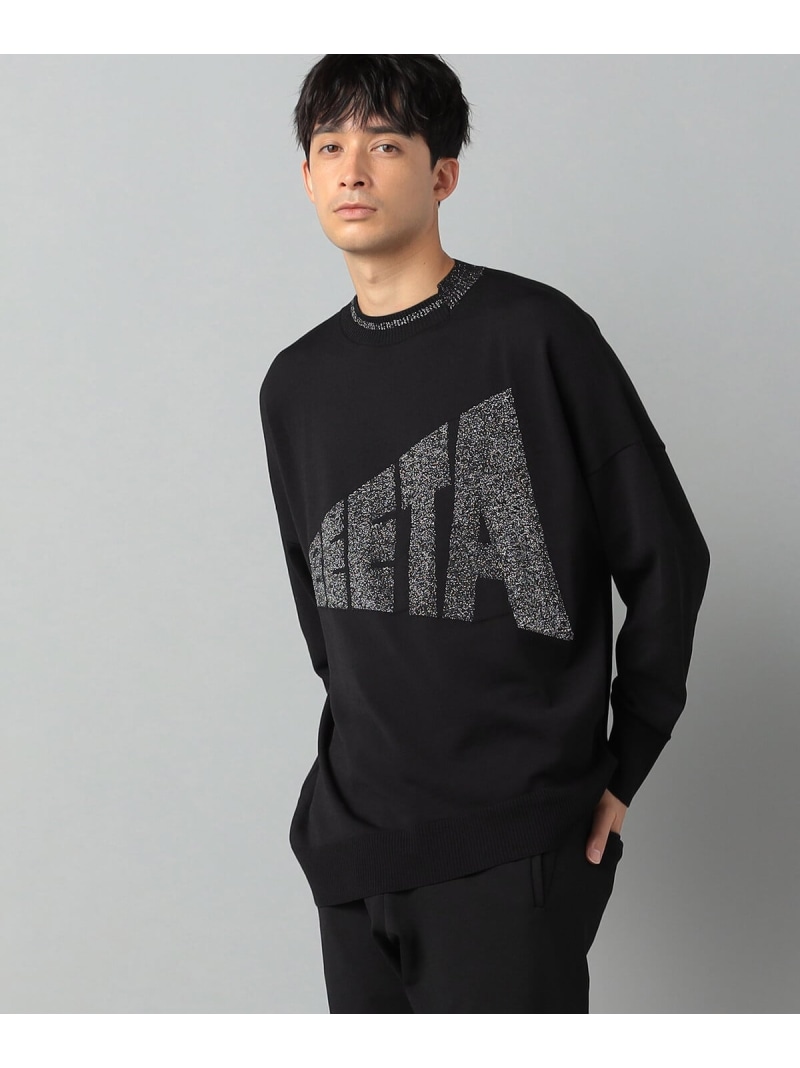【SALE／40%OFF】3Dロゴ ニットプルオーバー β MEN コムサメン トップス ニット シルバー ブルー【RBA_E】【送料無料】[ Fashion]