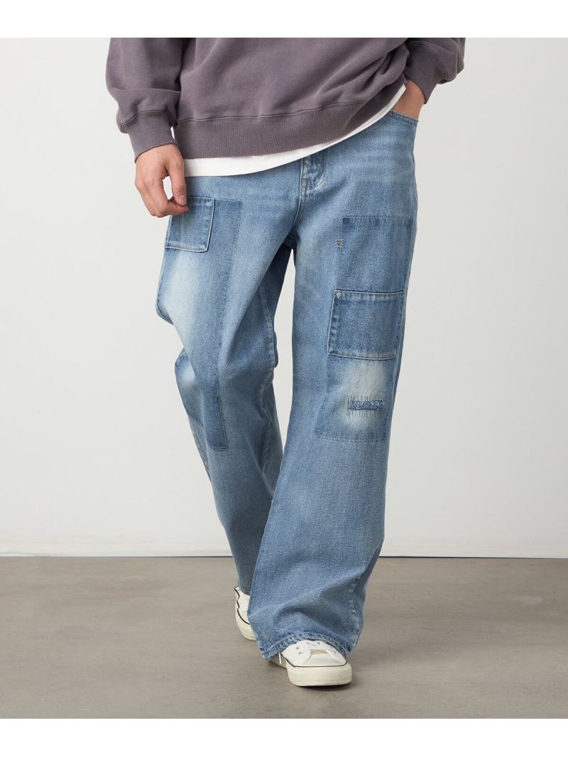 【SALE／10%OFF】リメイク風加工 デニムパンツ Purple&Yellow コムサイズム パンツ ジーンズ・デニムパンツ ブラック【RBA_E】【送料無料】[ Fashion]