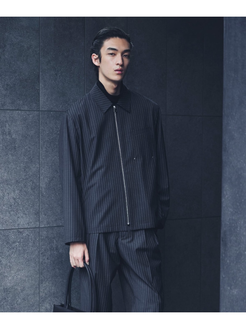 【SALE／60%OFF】【COMME CA MEN】【ブライトリーセットアップ】マニッシュストライプ 2WAYストレッチ ステンカラーブルゾン COMME CA MEN コムサメン ジャケット・アウター ブルゾン・ジャンパー グレー【RBA_E】【送料無料】[ Fashion]｜FIVEFOXes ONLINE STORE