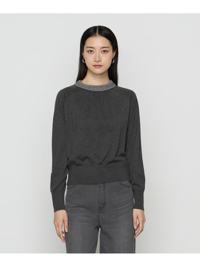 【SALE／37%OFF】セミウーステッドヤーン プルオーバー COMME CA コムサ トップス ニット グレー ホワイト【RBA_E】【送料無料】[ Fashion]