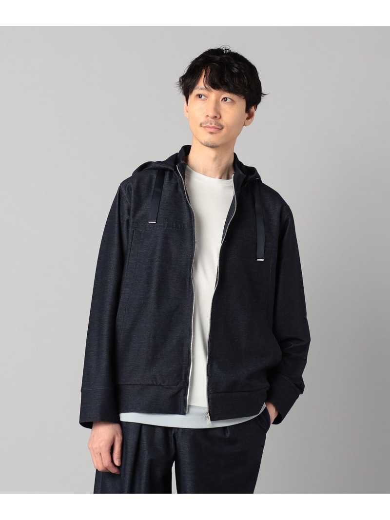 【SALE／46%OFF】和歌山編み コットンデニムライクジャージー フーディーブルゾン COMME CA MEN コムサメン トップス パーカー・フーディー ネイビー【RBA_E】【送料無料】[ Fashion]