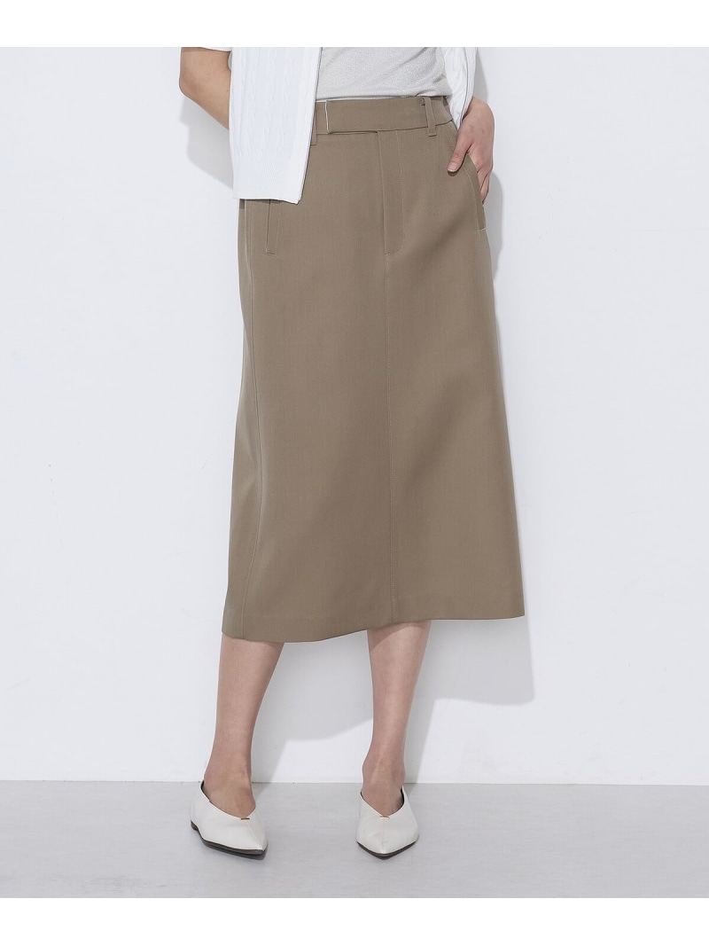 【SALE／19%OFF】ウールギャバ タイトスカート COMME CA コムサ スカート ロング・マキシスカート ベージュ ネイビー【RBA_E】【送料無料】[ Fashion]