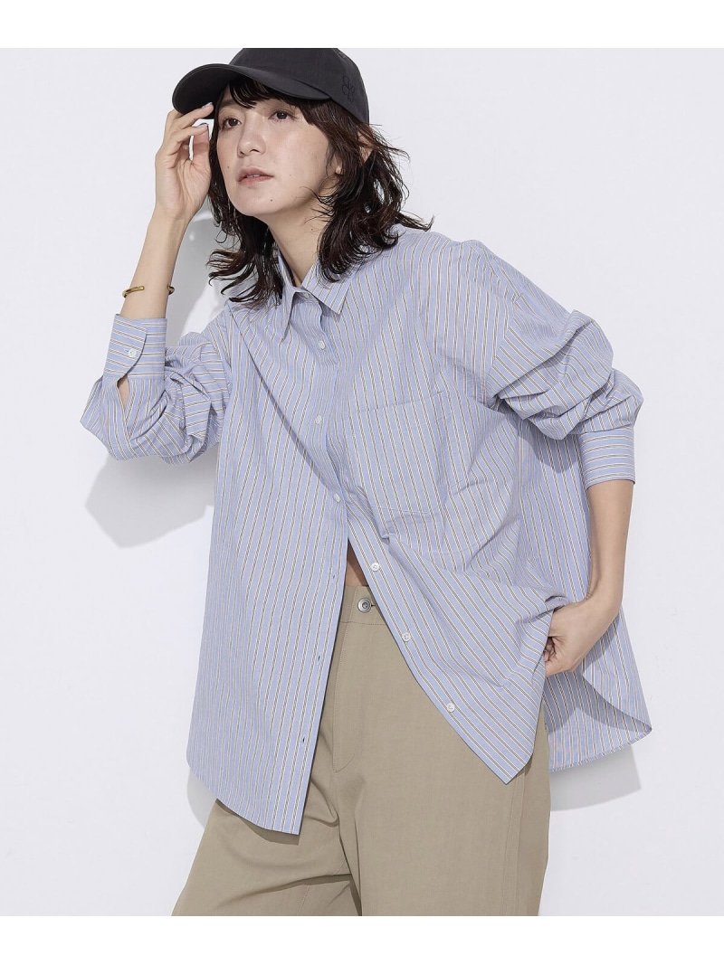 [ +サイズ ] オーガニックワッシャーストライプ シャツ COMME CA Wardrobe コムサ トップス シャツ・ブラウス ピンク ブルー イエロー【送料無料】[ Fashion]