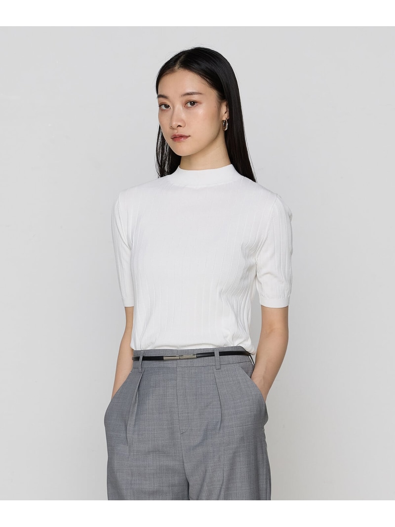 【SALE／19%OFF】コットンダルストレッチ プルオーバー COMME CA コムサ トップス ニット ホワイト ブラック グリーン【RBA_E】【送料無料】[ Fashion]