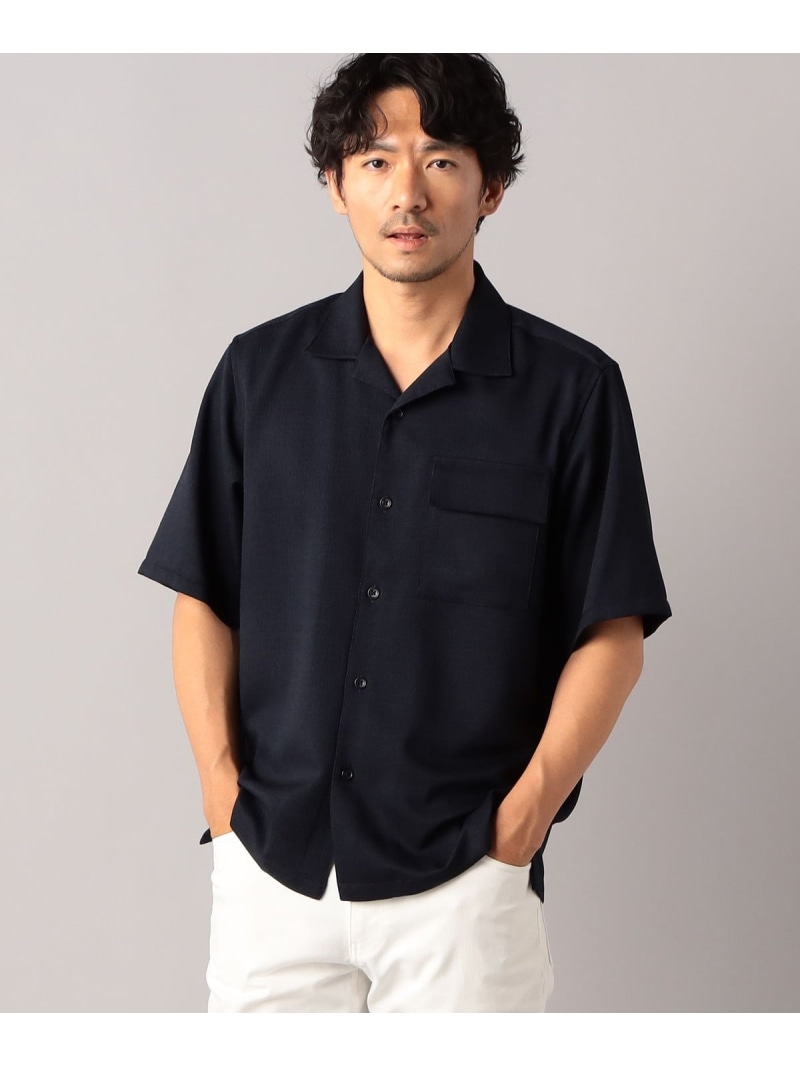 【SALE／46%OFF】【COMME CA MEN】【4カラー展開】リフラクス オックス半袖シャツ COMME CA MEN コムサメン トップス シャツ・ブラウス ブルー ネイビー グレー ブラウン【RBA_E】【送料無料】[ Fashion]