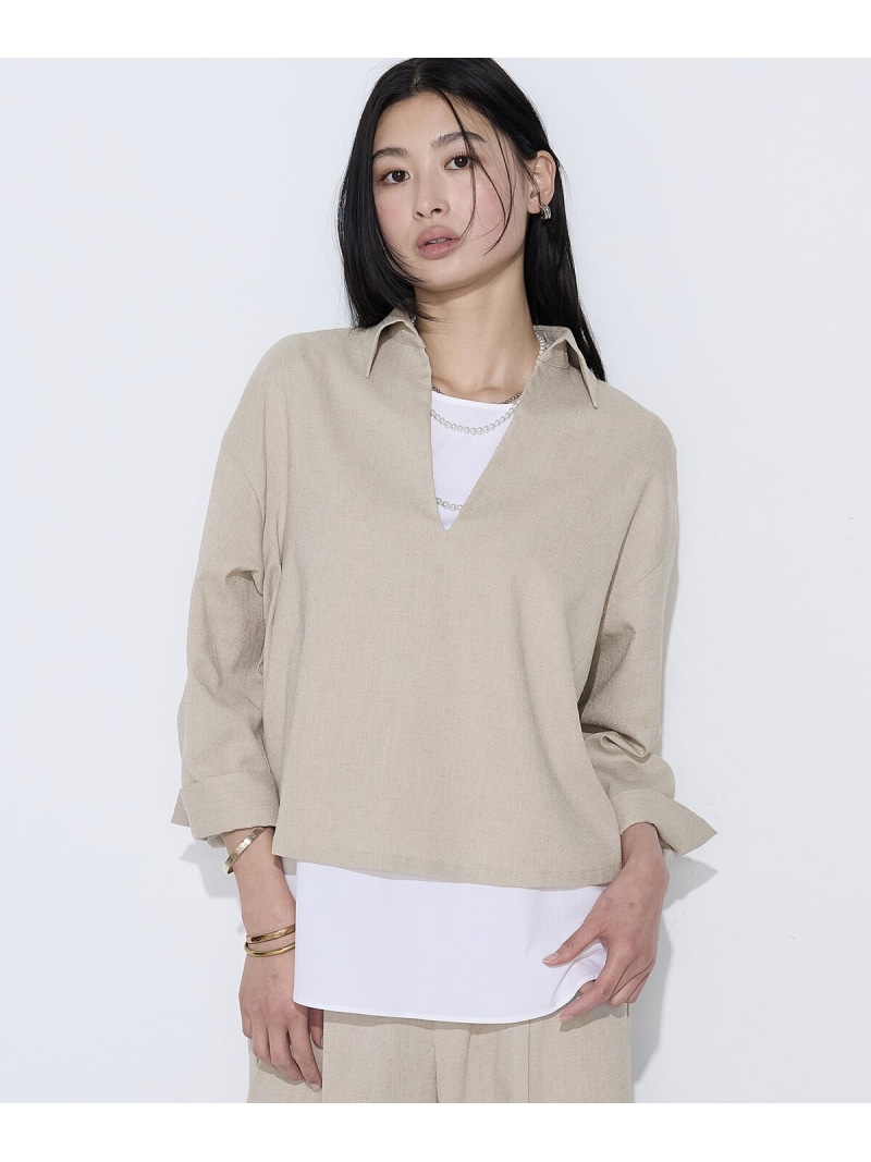 トリアセスラブストレッチ アンサンブルプルオーバー COMME CA コムサ トップス カットソー・Tシャツ ネイビー【送料無料】[ Fashion]