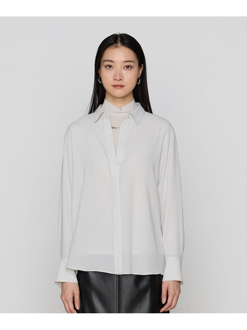 【SALE／40%OFF】[ TALLサイズ ] トリアセジョーゼット シャツ COMME CA TALL コムサ トップス シャツ・ブラウス ホワイト ブラック グリーン【RBA_E】【送料無料】[ Fashion]
