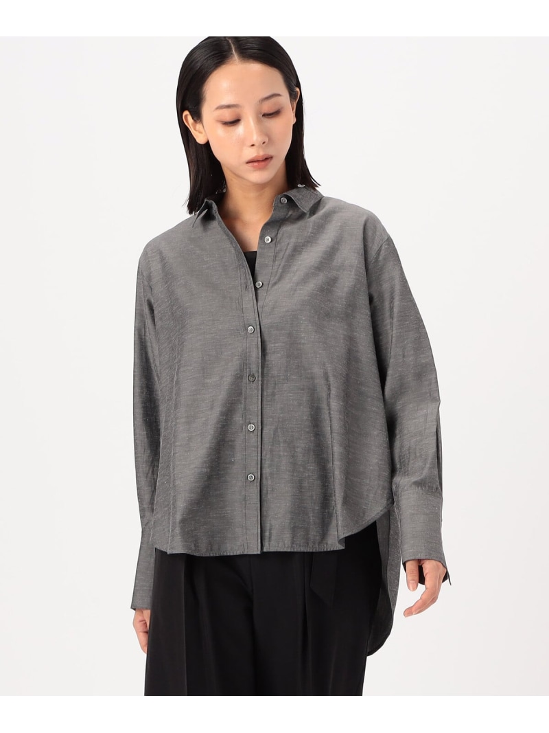 【SALE／50%OFF】[ Sサイズ ] ソフトダンガリー シャツ COMME CA S-SIZE コムサ トップス シャツ・ブラウス グレー ホワイト【RBA_E】【送料無料】[ Fashion]