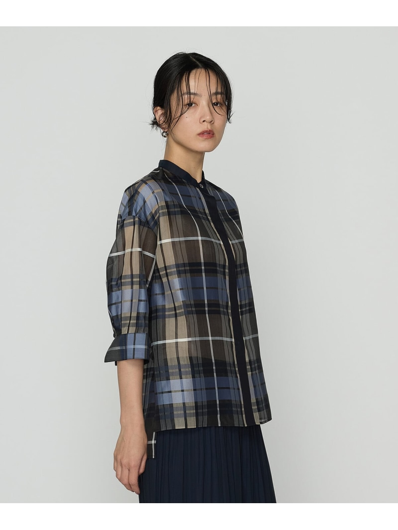 【SALE／20%OFF】シルクドビーチェックビックシルエット シャツ羽織 K.T KIYOKO TAKASE コムサ トップス シャツ・ブラウス ブルー ブラウン【RBA_E】【送料無料】[ Fashion]｜FIVEFOXes ONLINE STORE 25,740円