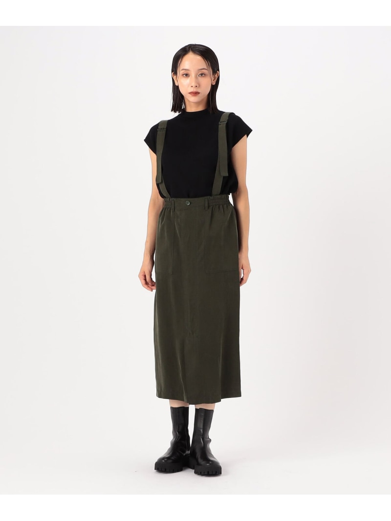 【SALE／20%OFF】【2WAY】キュプラフィブリルサテン タイトスカート K.T KIYOKO TAKASE コムサ スカート その他のスカート ブラック カーキグリーン【RBA_E】【送料無料】[ Fashion]
