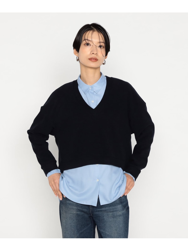 【SALE／51%OFF】ニットコール レイヤードセーター Gabardine K.T コムサ トップス カットソー・Tシャツ グレー ネイビー【RBA_E】【送料無料】[ Fashion]