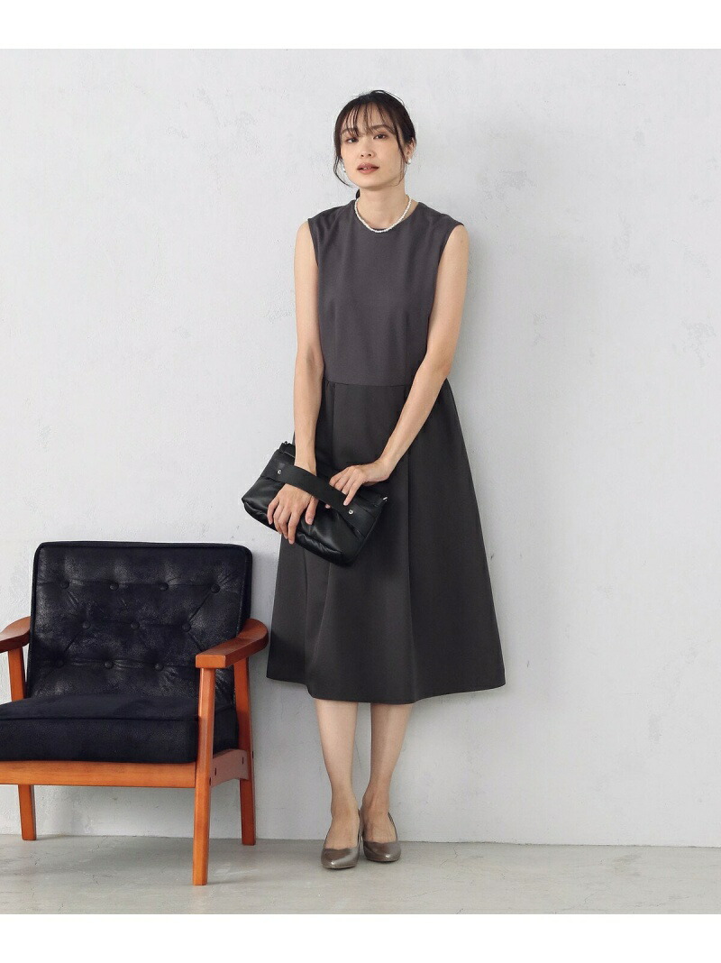 ドッキング ワンピース COMME CA ISM コムサイズム ワンピース・ドレス ドレス ブラック グレー【送料無料】[ Fashion]