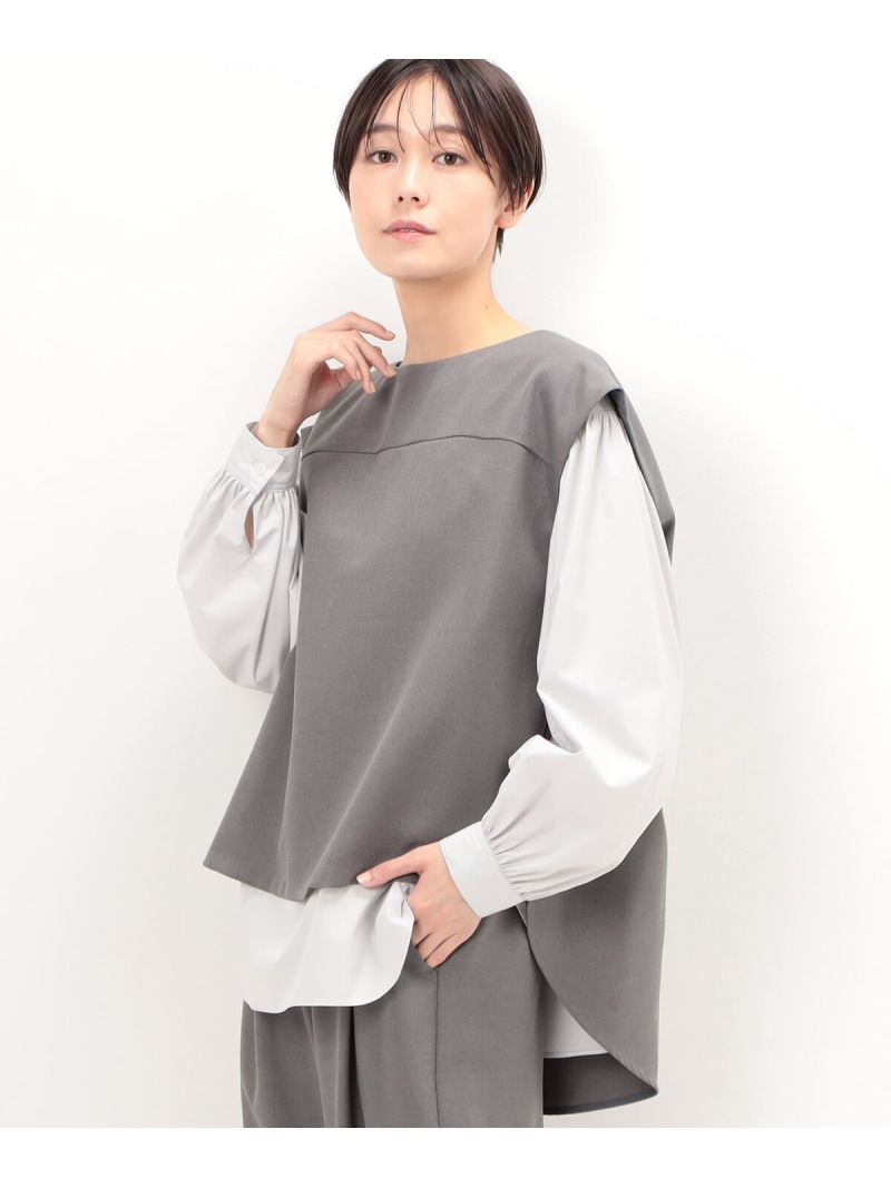 【SALE／55%OFF】【セットアップ対応】パウダーツイルストレッチ ブラウス付きベスト Gabardine K.T コムサ トップス シャツ・ブラウス ベージュ グレー ネイビー【RBA_E】【送料無料】[ Fashion]｜FIVEFOXes ONLINE STORE