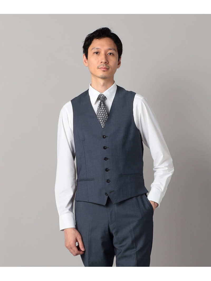 【セットアップ対応】チェルッティ プレステージ super130's ウールギャバ ベスト COMME CA MEN コムサメン スーツ・フォーマル スーツベスト ネイビー【送料無料】[ Fashion]