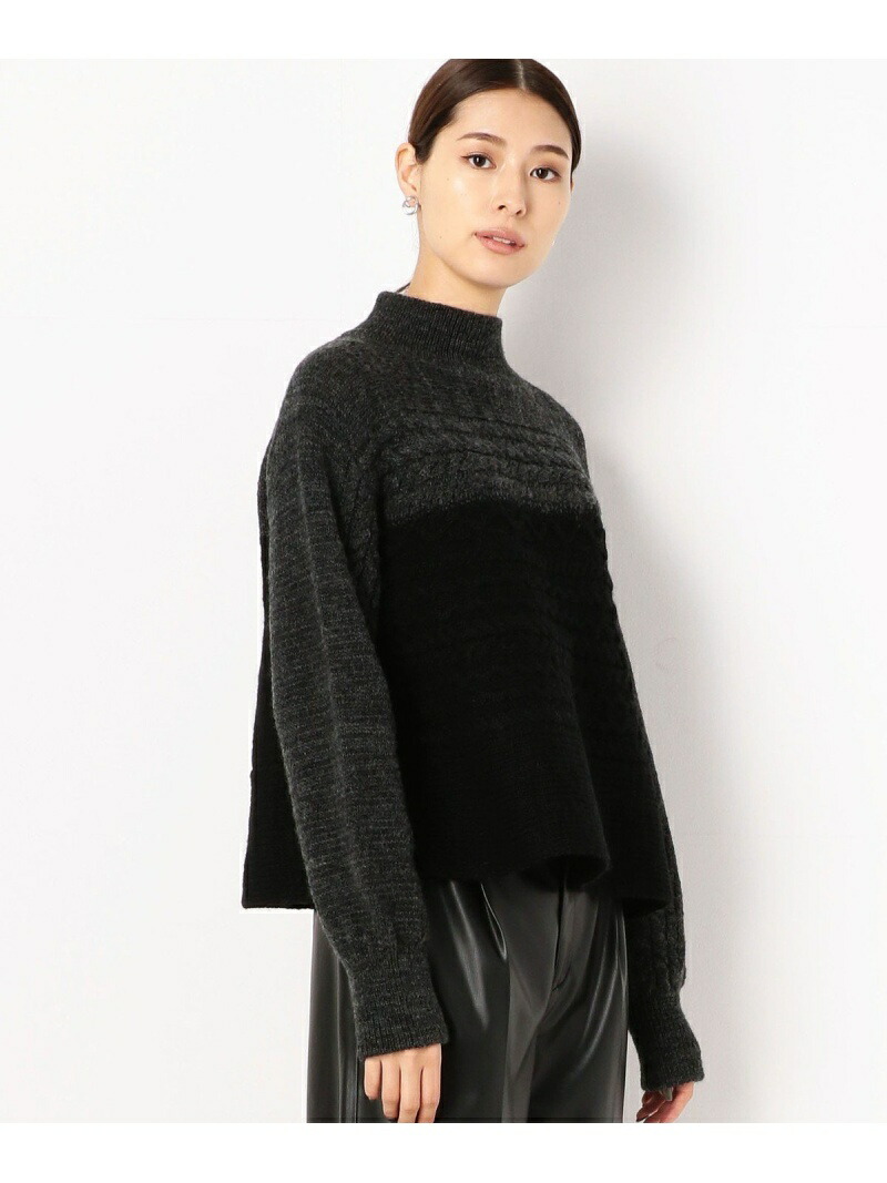 Tallサイズ ケーブル編み ハイネックaライン ニットプルオーバー Kiyoko K T
