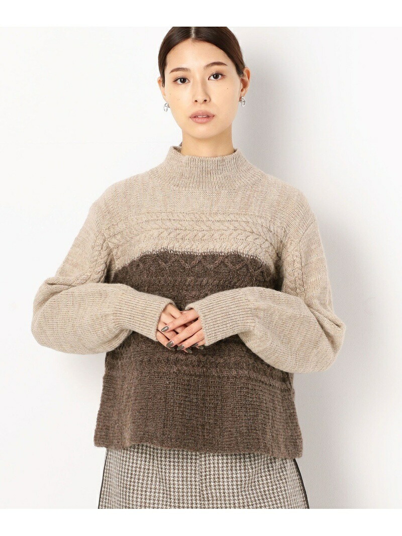 Tallサイズ ケーブル編み ハイネックaライン K T Kiyoko ニットプルオーバー