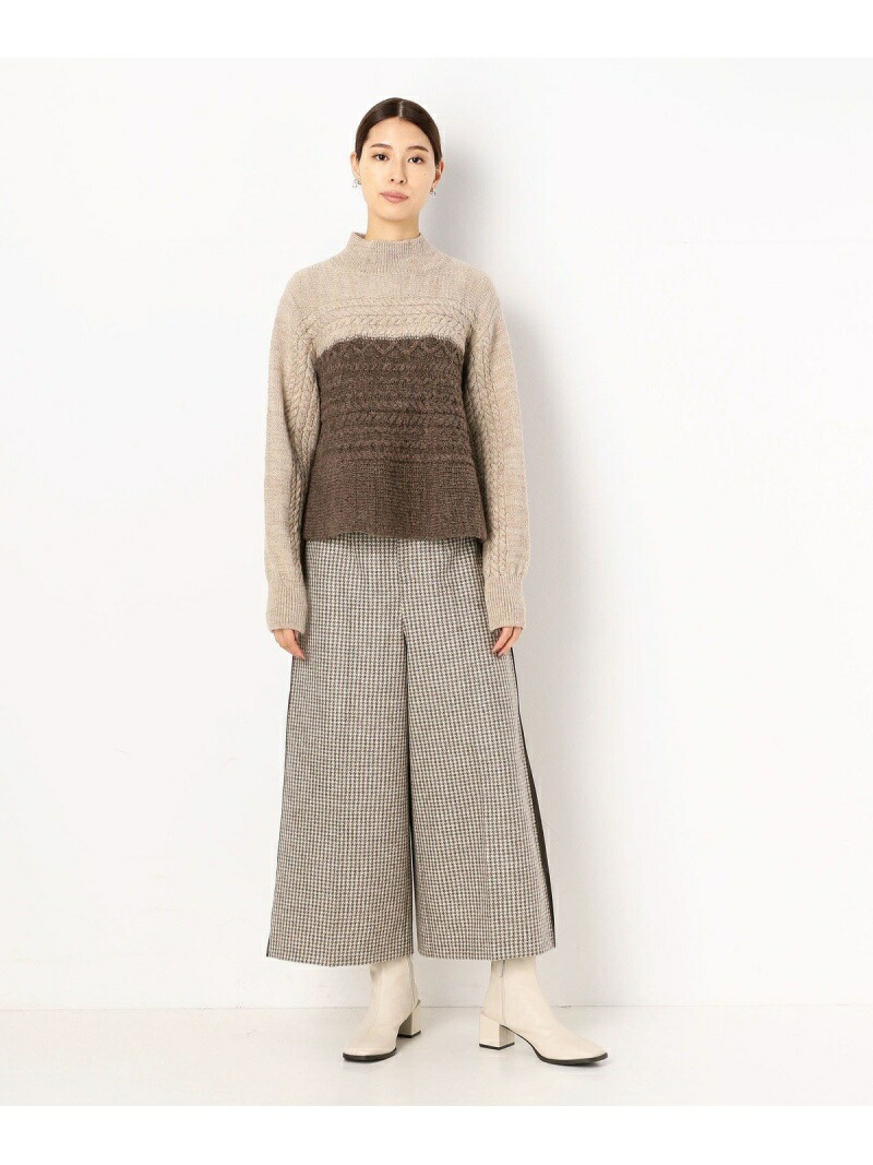 Tallサイズ ケーブル編み ハイネックaライン ニットプルオーバー Kiyoko K T