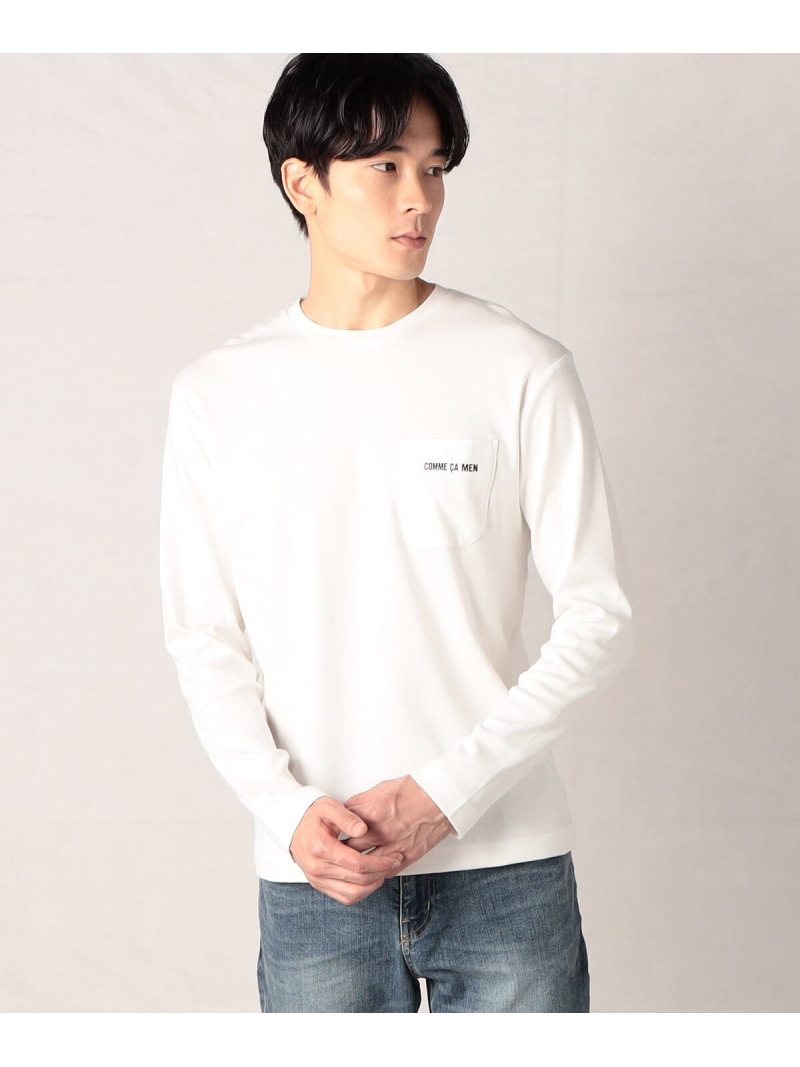 【SALE／40%OFF】【COMME CA MEN】「あったか」Tシャツ COMME CA MEN コムサメン トップス カットソー・Tシャツ ホワイト ブラック ブラウン グリーン【RBA_E】【送料無料】[ Fashion]