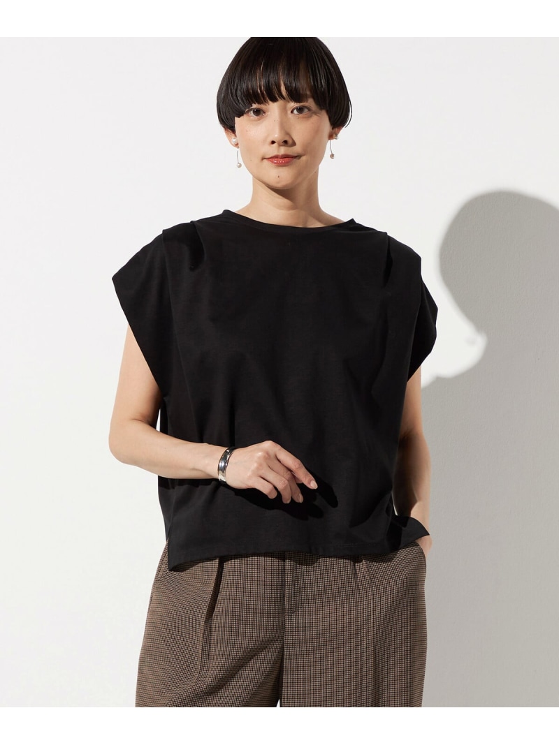 【SALE／10%OFF】[ S大きさ ] スーピマコットンポンチ肩タック青写真プルオーバー COMME CA S-SIZE コムサ トップス カットソー・プルオーバー 青色 薄墨色 白いこと 黒いこと【RBA_E】【貨物輸送無料】[ Fashion]