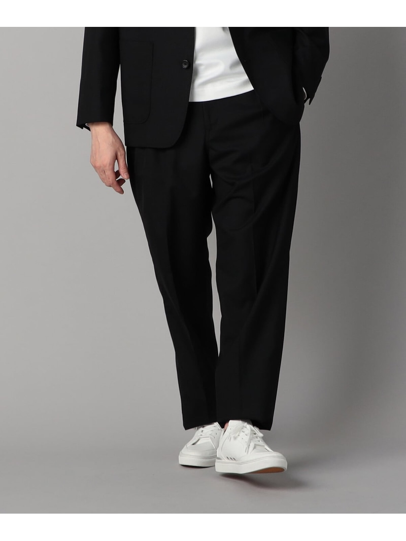 【セットアップ相応う】尾州産 クラシックウールギャバ 2タックズボン下 COMME CA MEN コムサメン ズボン下 スラックス・御召しものズボン下 黒いこと【貨物輸送無料】[ Fashion]