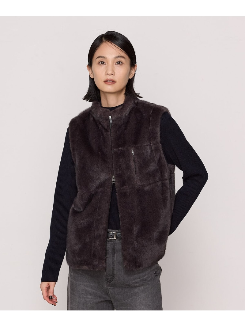 【SALE／30%OFF】[ TALLサイズ ] フェイクファー ジレ K.T KIYOKO TAKASE TALL コムサ トップス ベスト・ジレ グレー ブラウン【RBA_E】【送料無料】[ Fashion]