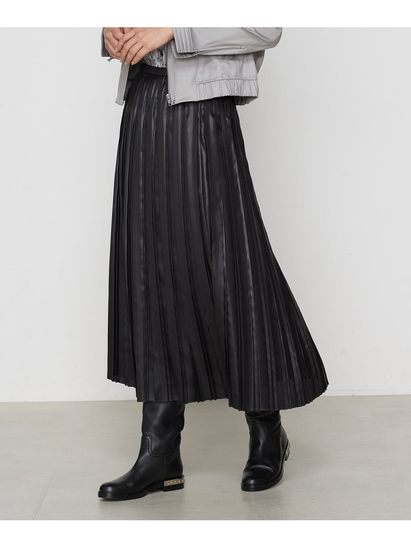【SALE／50%OFF】エンボスチンツサテン コンビネーションボックスプリーツスカート K.T KIYOKO TAKASE コムサ スカート ロング・マキシスカート ブラック グレー【RBA_E】【送料無料】[ Fashion]｜FIVEFOXes ONLINE STORE