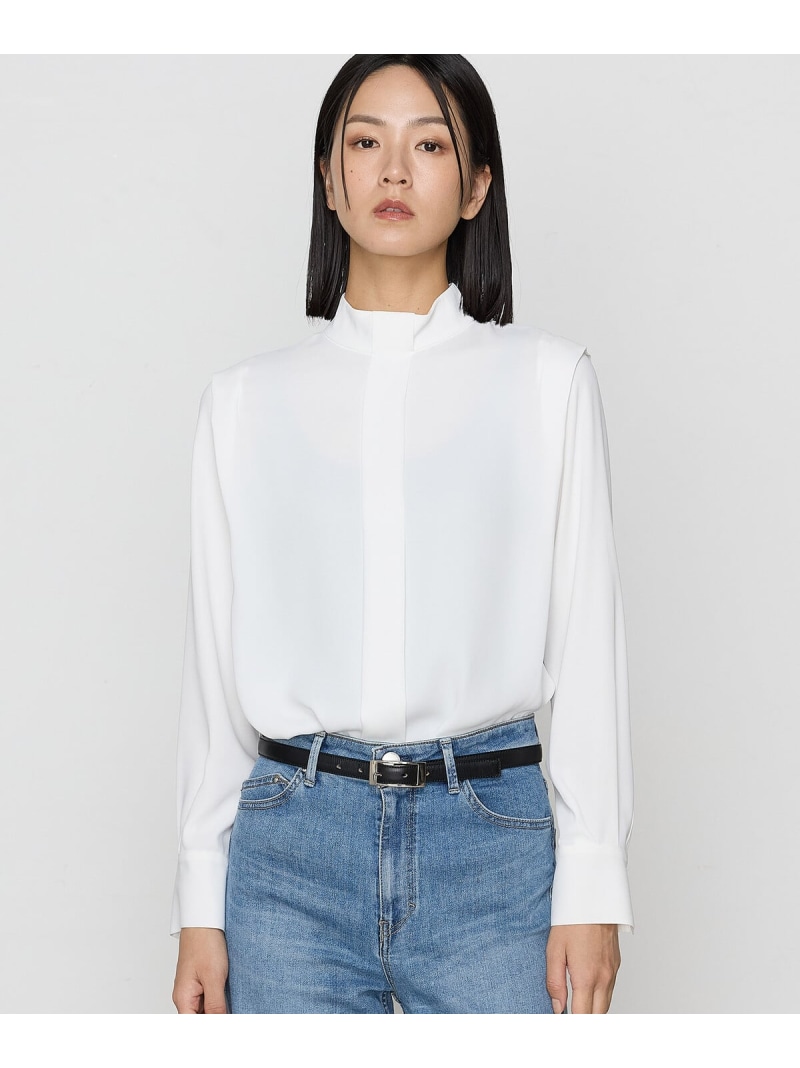 【SALE／20%OFF】[ TALLサイズ ] マットサテン デザインハイネックブラウス K.T KIYOKO TAKASE TALL コムサ トップス シャツ・ブラウス ホワイト ブラック【RBA_E】【送料無料】[ Fashion]｜FIVEFOXes ONLINE STORE 14,370円