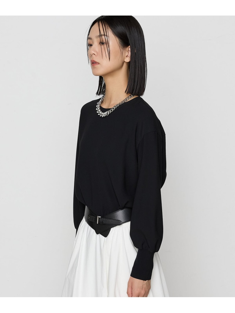 【SALE／35%OFF】ストレッチバックサテン梨地 ラウンドネックプルオーバー K.T KIYOKO TAKASE コムサ トップス シャツ・ブラウス ブルー グレー ブラック ホワイト【RBA_E】【送料無料】[ Fashion]