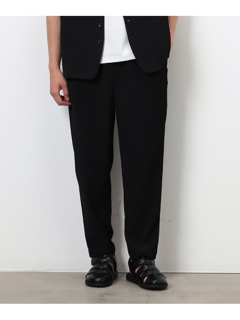 【SALE／10%OFF】【セットアップ対応】ポリエステル 楊柳 ワイドテーパードパンツ COMME CA ISM コムサイズム パンツ スラックス・ドレスパンツ グレー ブラック【RBA_E】【送料無料】[ Fashion]