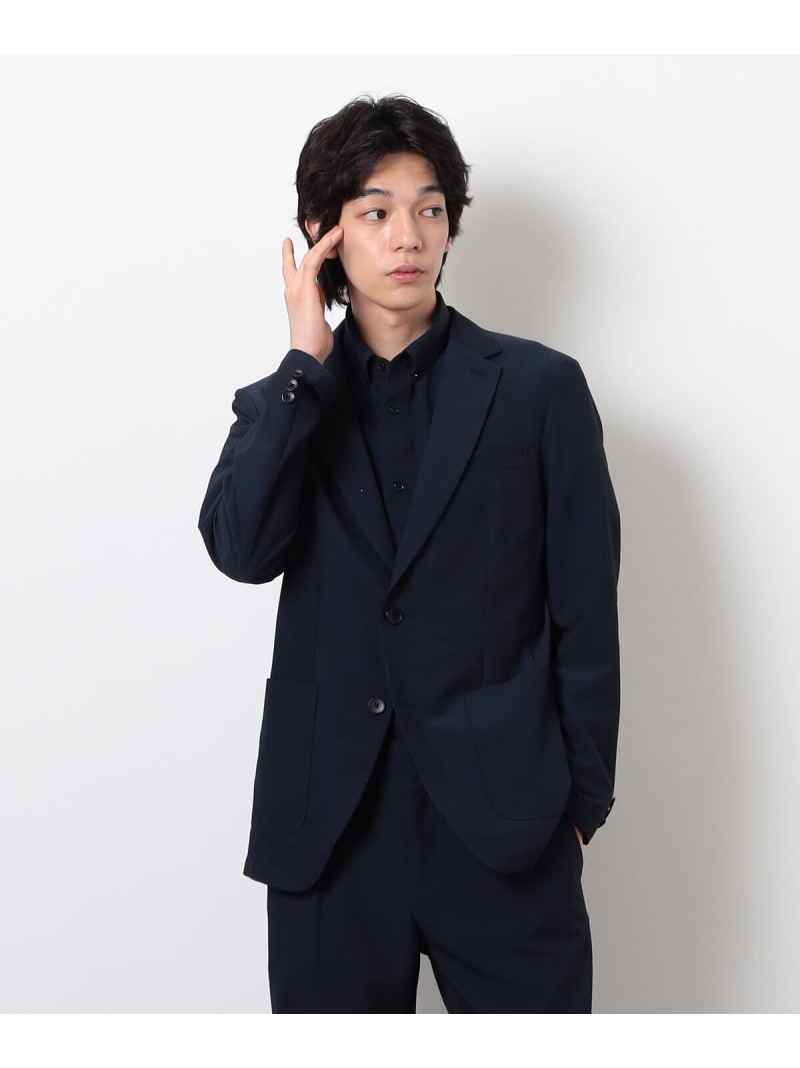 【SALE／10%OFF】【セットアップ相応う】シアサッカージャケット COMME CA ISM コムサイズム ジャケット・アウター テーラードジャケット・ブレザー 米国海軍 薄墨色【RBA_E】【貨物輸送無料】[ Fashion] コート・ジャケット-メンズファッション