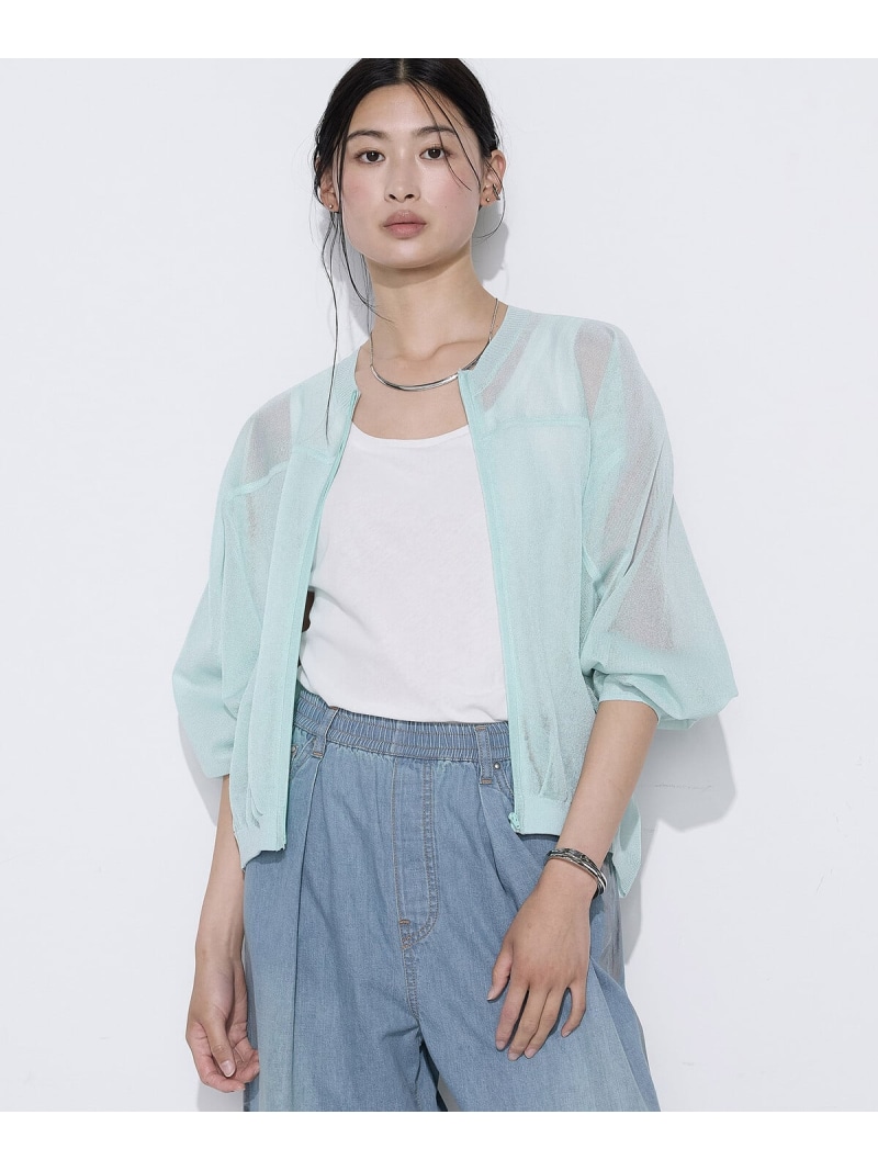 [ S大きさ ] 天竺編み シアージップアップニット K.T KIYOKO TAKASE S-SIZE コムサ トップス ジレー 米国海軍 緑であること【貨物輸送無料】[ Fashion]
