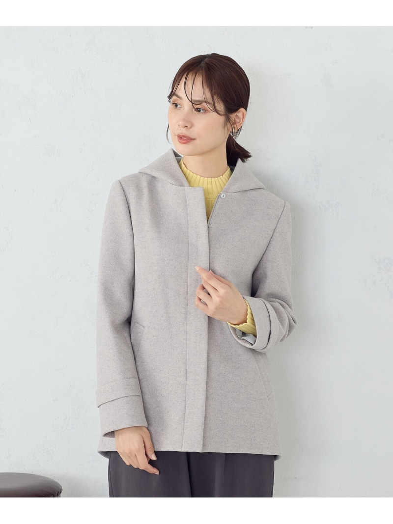 【SALE／41%OFF】2WAYフーデッドショートコート COMME CA ISM コムサイズム ジャケット・アウター 余分の物のジャケット・アウター 薄墨色 黒いこと【RBA_E】【貨物輸送無料】[ Fashion]